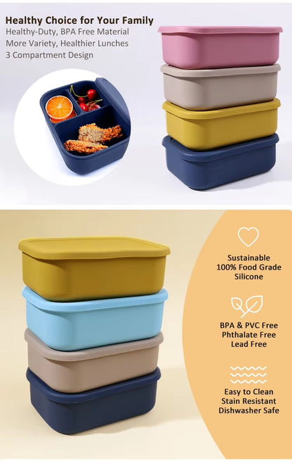 Bentomio Silicone Lunchbox – BPA-Free, Durable & Eco-Friendly. Introducing The Turin Lunch Box.