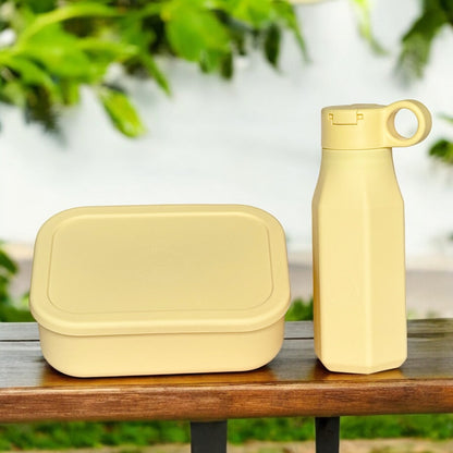 Bentomio Set, BPA-Free, Bestselling Silicone Bento Lunchbox and water bottle, Safe, Fresh & Durable, Kid-Friendly Lunch Solution.