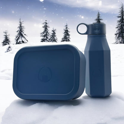 Bentomio Set, BPA-Free, Bestselling Silicone Bento Lunchbox and water bottle, Safe, Fresh & Durable, Kid-Friendly Lunch Solution.