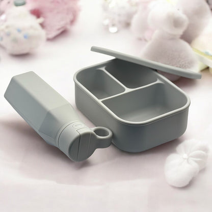 Bentomio Set, BPA-Free, Bestselling Silicone Bento Lunchbox and water bottle, Safe, Fresh & Durable, Kid-Friendly Lunch Solution.