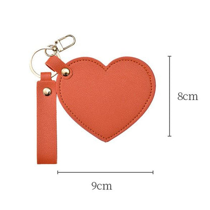 Personalized Heart-Shaped Mirror Keychain – Custom Name or Logo | Cute & Practical Gift UAE
