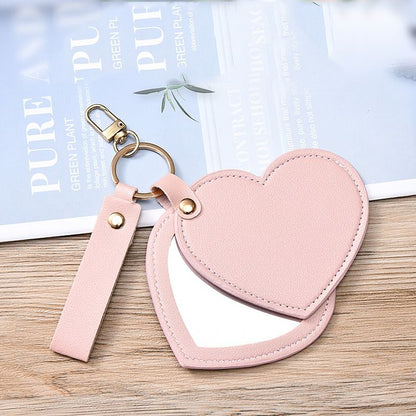 Personalized Heart-Shaped Mirror Keychain – Custom Name or Logo | Cute & Practical Gift UAE