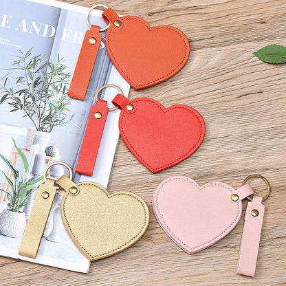 Personalized Heart-Shaped Mirror Keychain – Custom Name or Logo | Cute & Practical Gift UAE