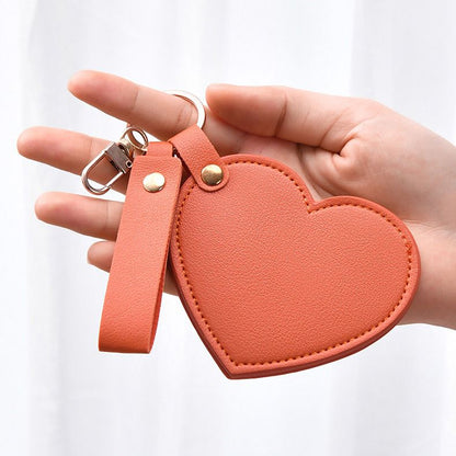 Personalized Heart-Shaped Mirror Keychain – Custom Name or Logo | Cute & Practical Gift UAE