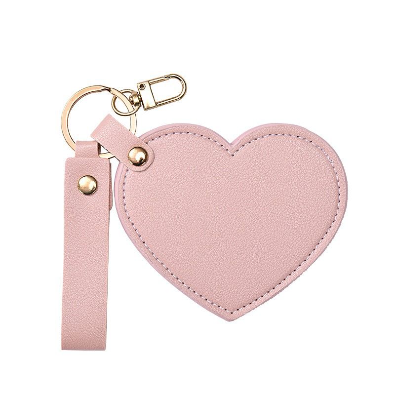 Personalized Heart-Shaped Mirror Keychain – Custom Name or Logo | Cute & Practical Gift UAE