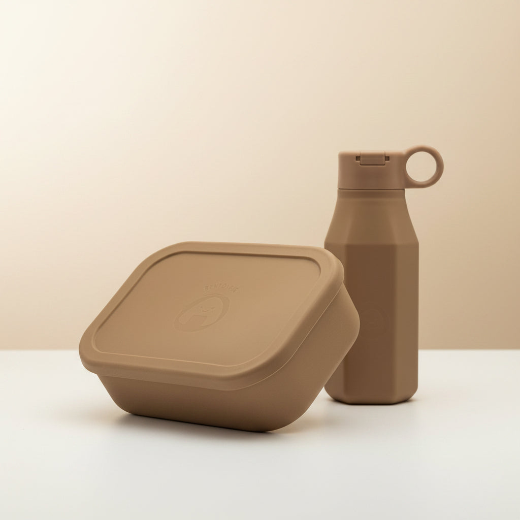 camel brown lunch box and water bottle for kids 